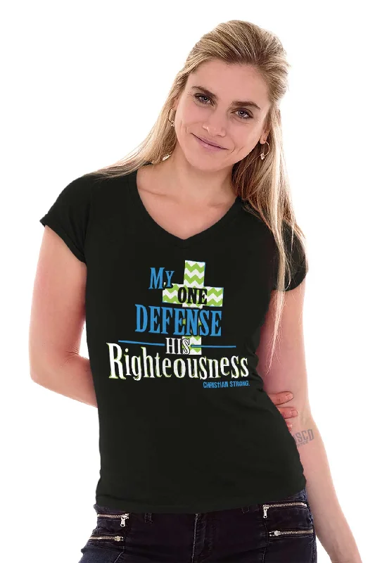 His Righteousness Junior Fit V-Neck T-Shirt