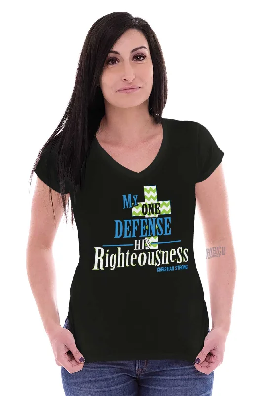 His Righteousness Junior Fit V-Neck T-Shirt