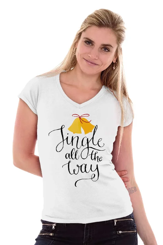 Jingle All The Way Junior Fit V-Neck T-Shirt