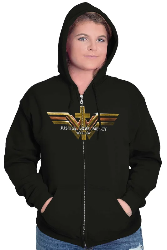 Justice Love Mercy Zip Hoodie