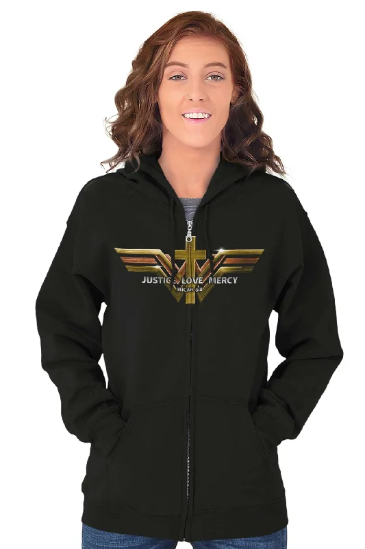 Justice Love Mercy Zip Hoodie