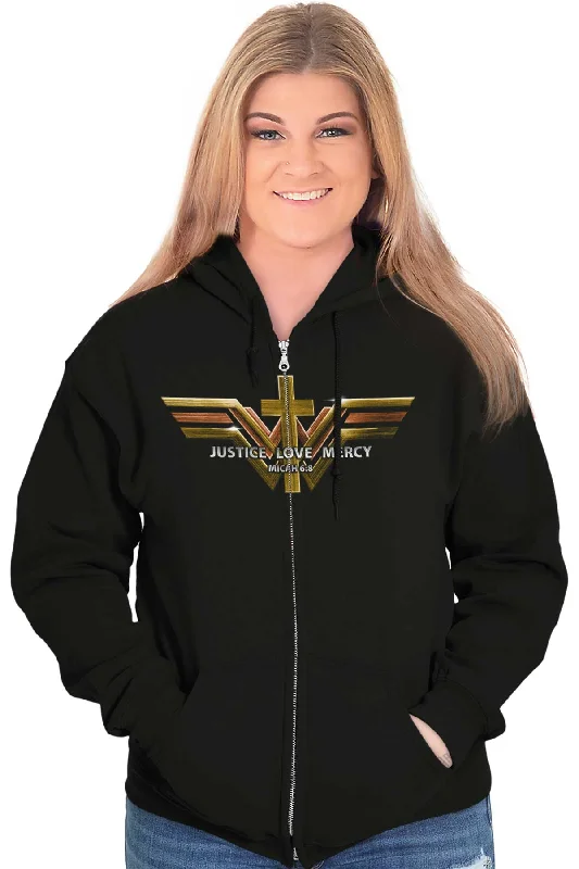 Justice Love Mercy Zip Hoodie