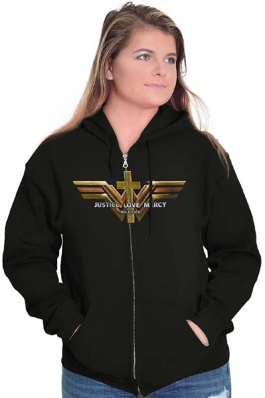 Justice Love Mercy Zip Hoodie