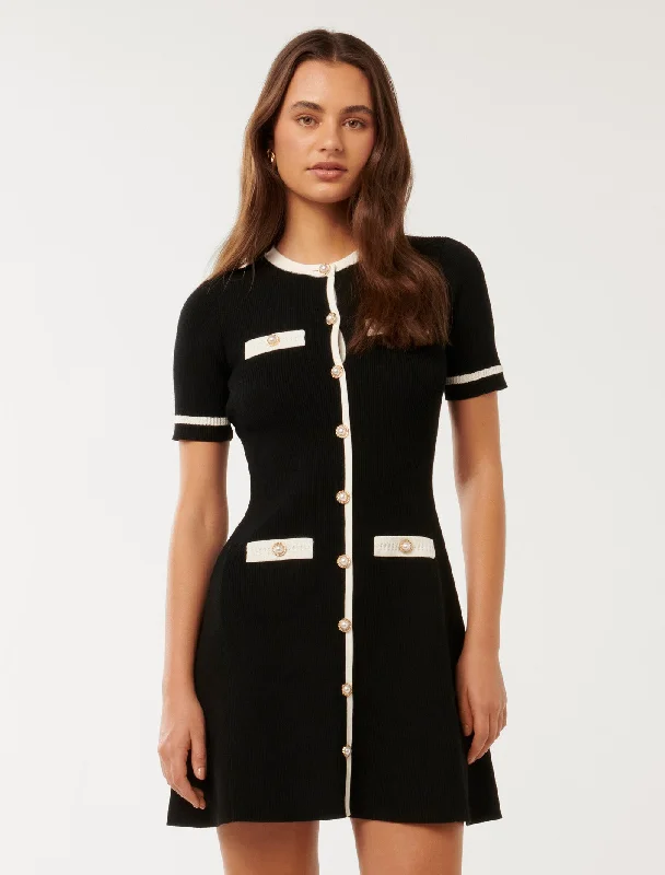 Kerry Contrast Knit Mini Dress