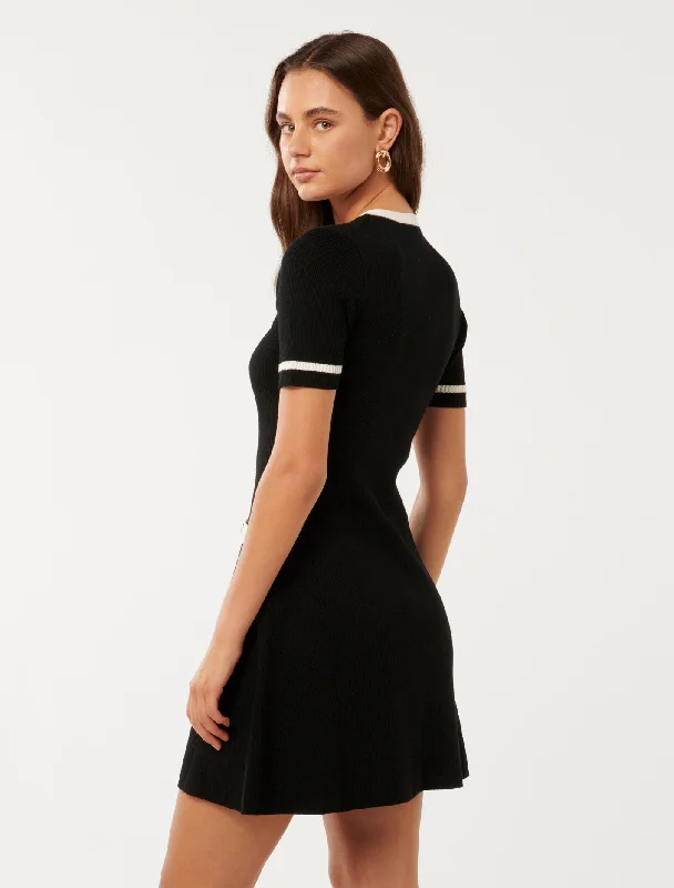 Kerry Contrast Knit Mini Dress