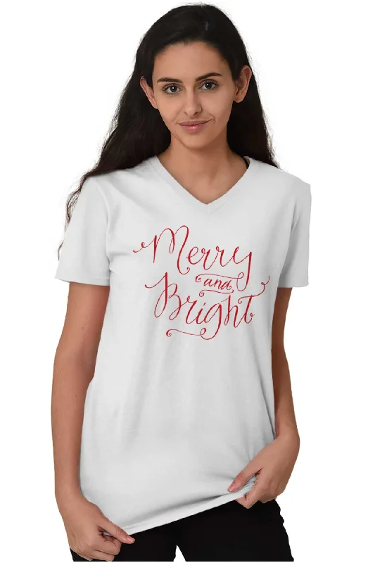 Merry And Bright V-Neck T-Shirt