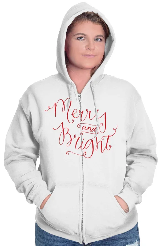 Merry And Bright Zip Hoodie