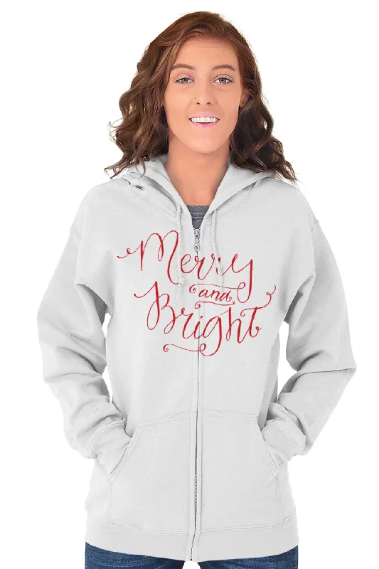 Merry And Bright Zip Hoodie