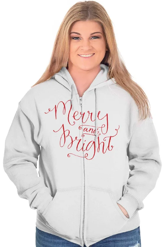 Merry And Bright Zip Hoodie