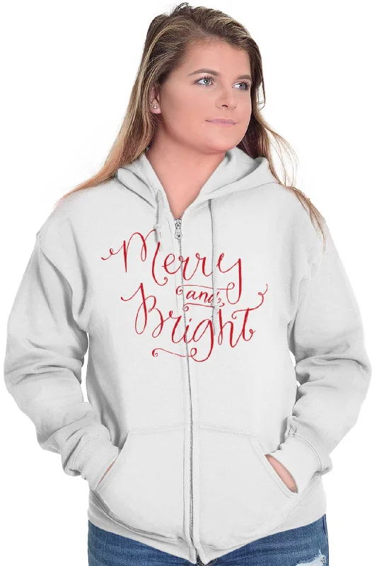 Merry And Bright Zip Hoodie