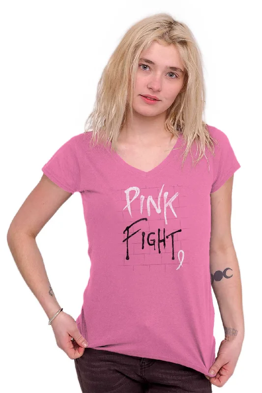 BCA Pink Fight Junior Fit V-Neck T Shirt