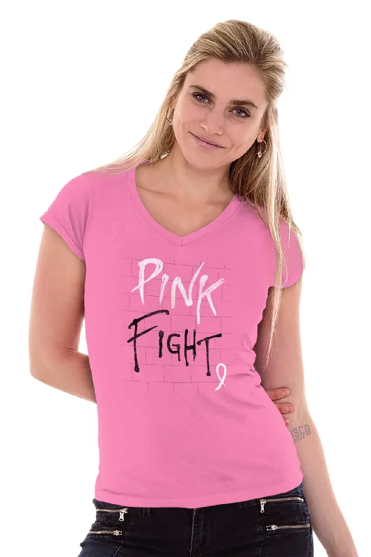 BCA Pink Fight Junior Fit V-Neck T Shirt