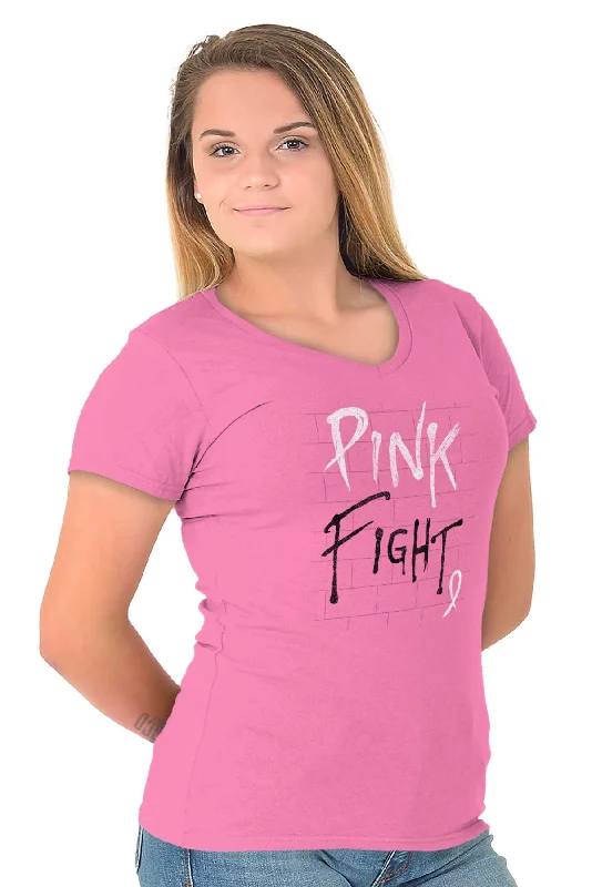 BCA Pink Fight Junior Fit V-Neck T Shirt