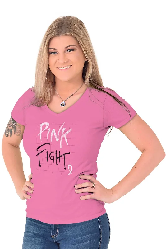 BCA Pink Fight Junior Fit V-Neck T Shirt