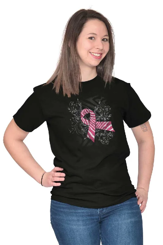 Pink And White Ribbon T Shirt