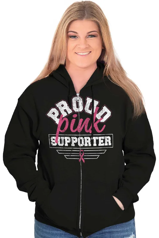 Breast Cancer Awareness Zip Hoodie