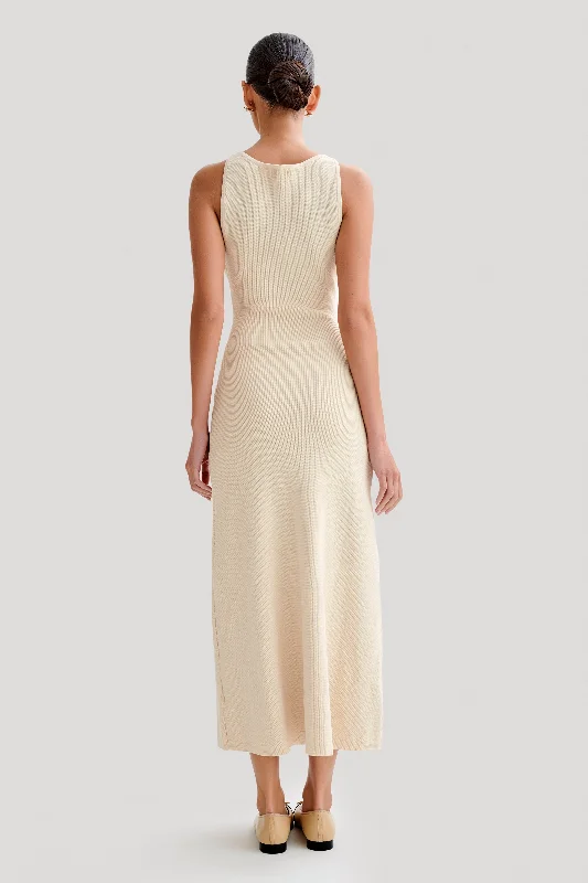 Sawyer Sleeveless Buttoned Maxi Dress - Ivory