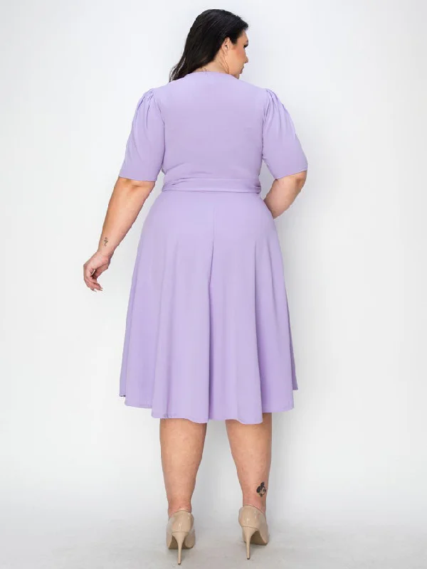 Shannon Plus Size Party Dress in Lavender