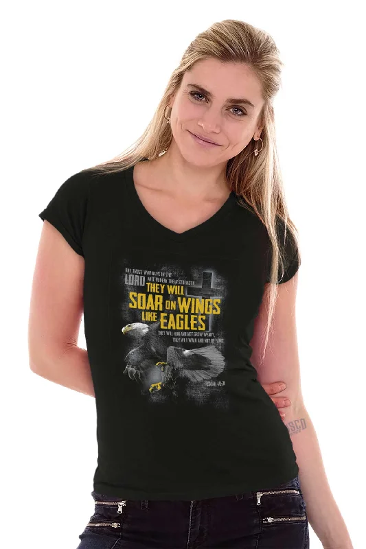 Wings like Eagles Junior Fit V-Neck T-Shirt