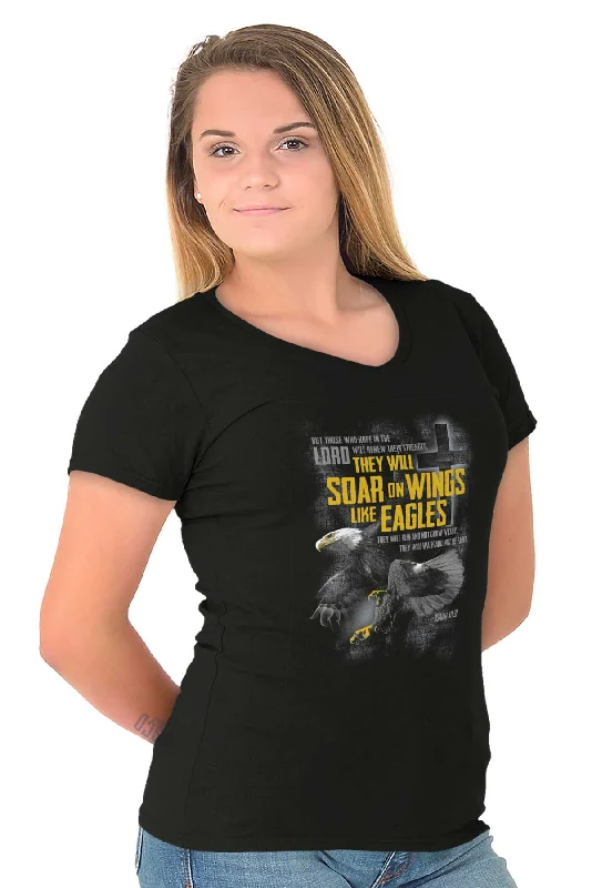 Wings like Eagles Junior Fit V-Neck T-Shirt