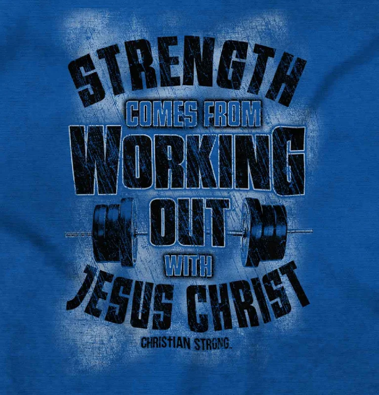 Work Out With Christ Ladies T Shirt